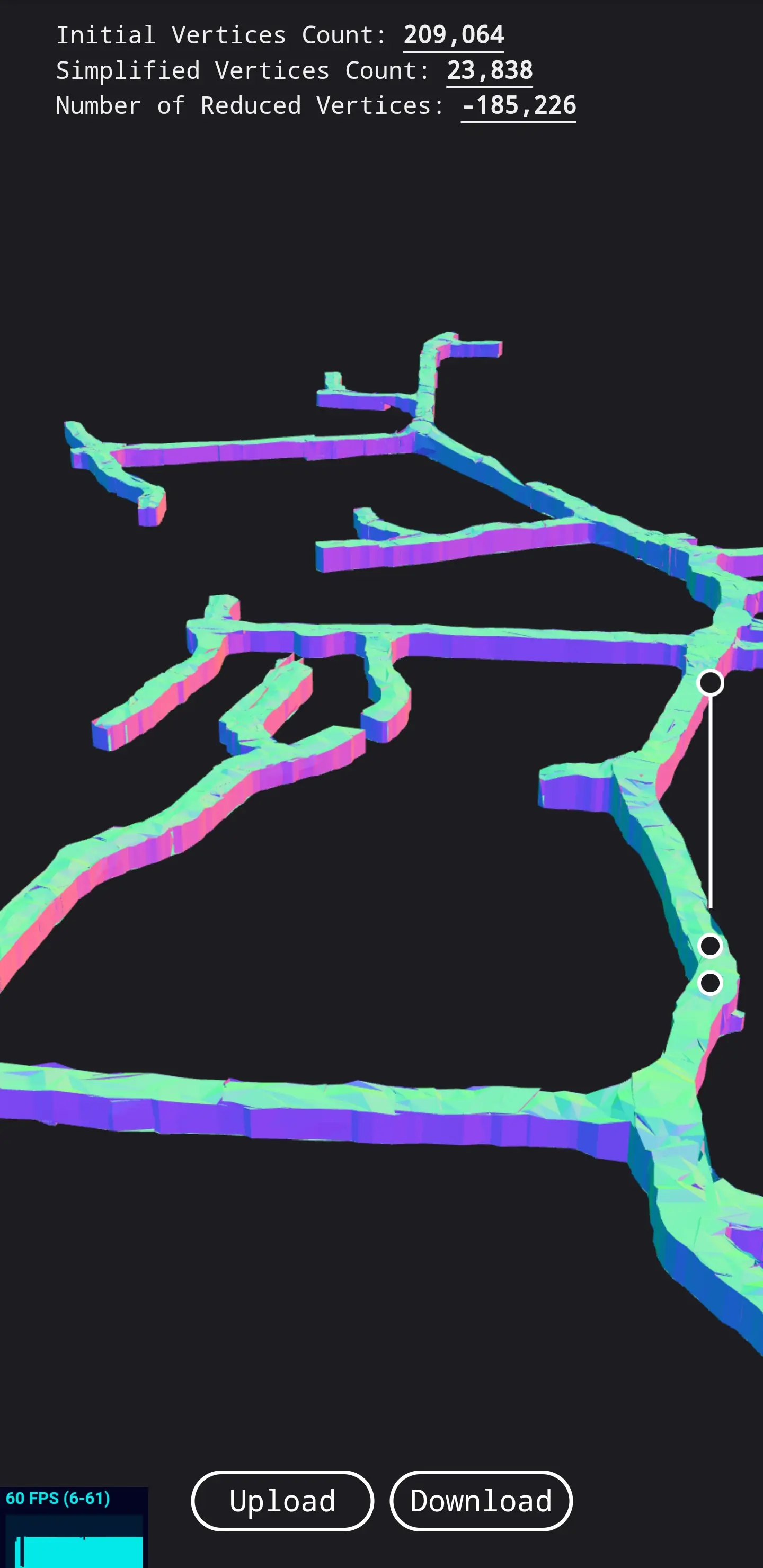 A model getting optimized directly in the browser, on a 2018 mobile device