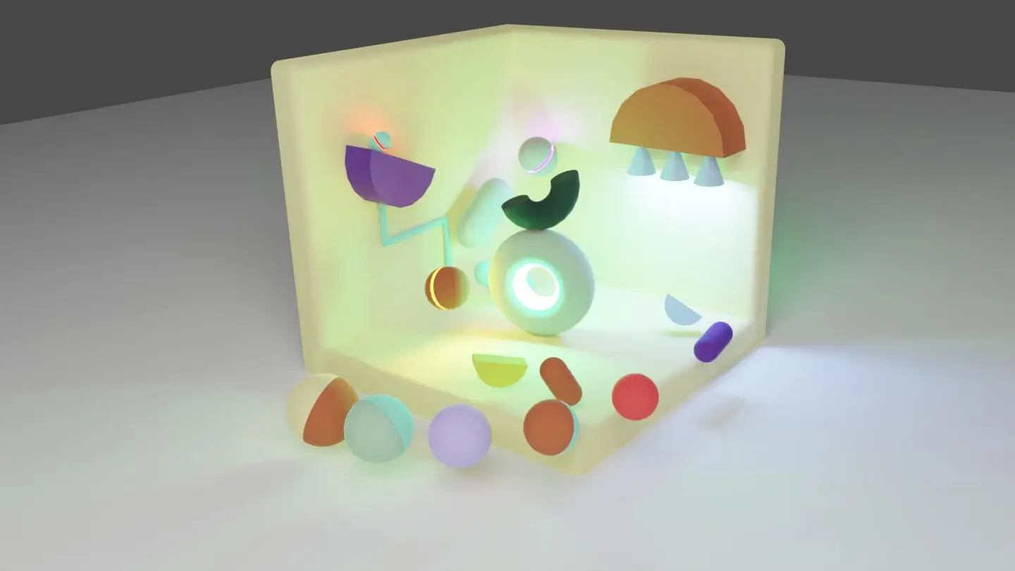 The render of the abstract scene