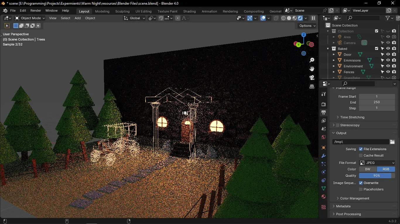 While rendering, just two samples and it looked greatly amazing back then!